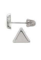 catchy small white gold triangle baby earrings         